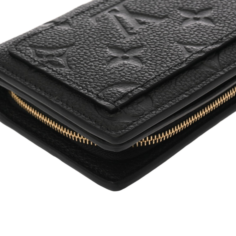 LOUIS VUITTON ルイヴィトン モノグラムアンプラント ポルトフォイユ クレア ノワール M80151 レディース レザー 二つ折り財布 Aランク 中古 銀蔵