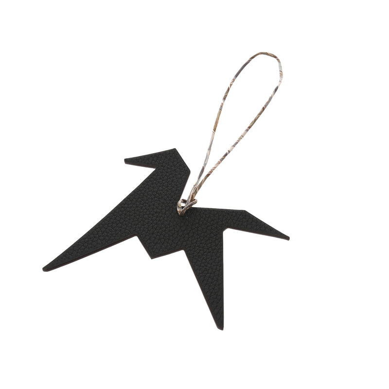 HERMES エルメス プティアッシュ オリガミ バッグチャーム ローズパープル/ブラック A刻印(2017年頃) ユニセックス シェーブル シルク チャーム Aランク 中古 銀蔵