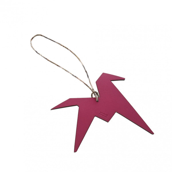 HERMES エルメス プティアッシュ オリガミ バッグチャーム ローズパープル/ブラック A刻印(2017年頃) ユニセックス シェーブル シルク チャーム Aランク 中古 銀蔵