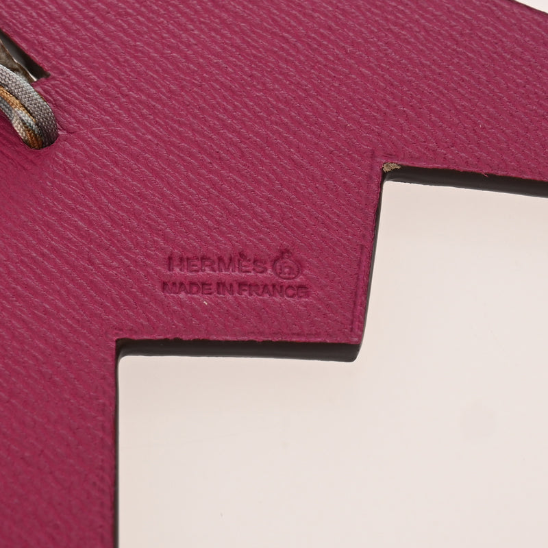 HERMES エルメス プティアッシュ オリガミ バッグチャーム ローズパープル/ブラック A刻印(2017年頃) ユニセックス シェーブル シルク チャーム Aランク 中古 銀蔵