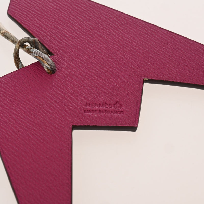 HERMES エルメス プティアッシュ オリガミ バッグチャーム ローズパープル/ブラック A刻印(2017年頃) ユニセックス シェーブル シルク チャーム Aランク 中古 銀蔵