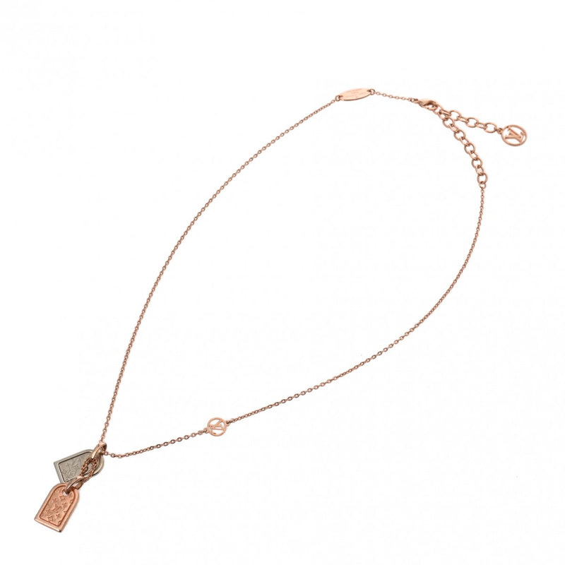 LOUIS VUITTON ルイヴィトン ナノグラムネックレス ピンクゴールド/シルバー M00293 レディース メタル ネックレス Aランク 中古 銀蔵