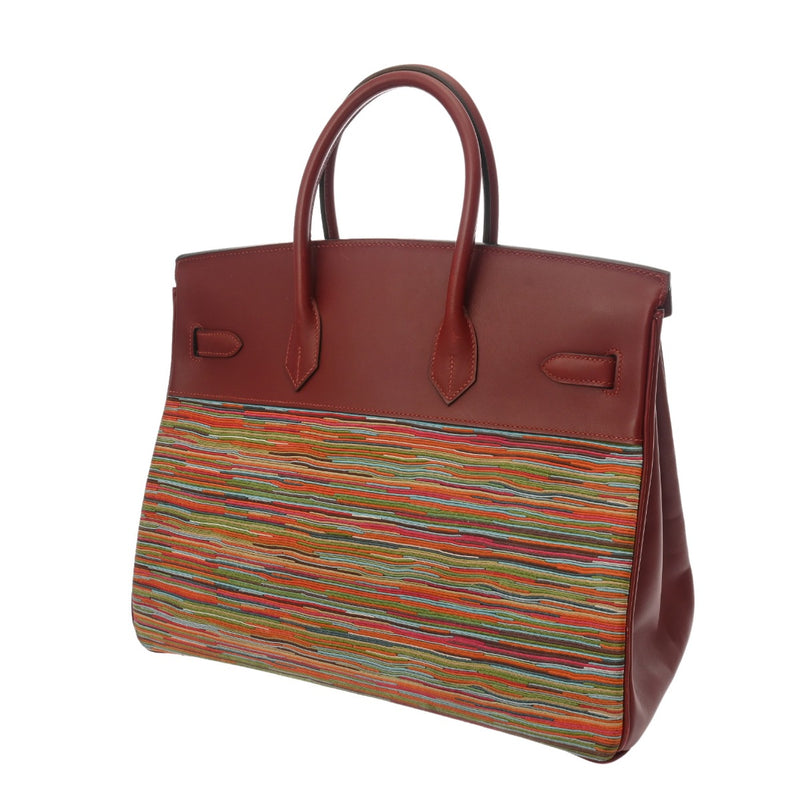 HERMES エルメス バーキン 35 ルージュアッシュ □J刻印(2006年頃) レディース ヴィブラート ボックスカーフ ハンドバッグ Bランク 中古 銀蔵