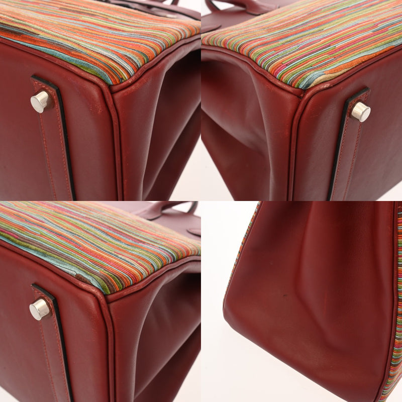 HERMES エルメス バーキン 35 ルージュアッシュ □J刻印(2006年頃) レディース ヴィブラート ボックスカーフ ハンドバッグ Bランク 中古 銀蔵