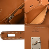 HERMES エルメス バーキン 35 ゴールド □F刻印(2002年頃) ユニセックス ヴォーシャモニー ハンドバッグ ABランク 中古 銀蔵