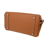 HERMES エルメス バーキン 35 ゴールド □F刻印(2002年頃) ユニセックス ヴォーシャモニー ハンドバッグ ABランク 中古 銀蔵