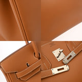 HERMES エルメス バーキン 35 ゴールド □F刻印(2002年頃) ユニセックス ヴォーシャモニー ハンドバッグ ABランク 中古 銀蔵