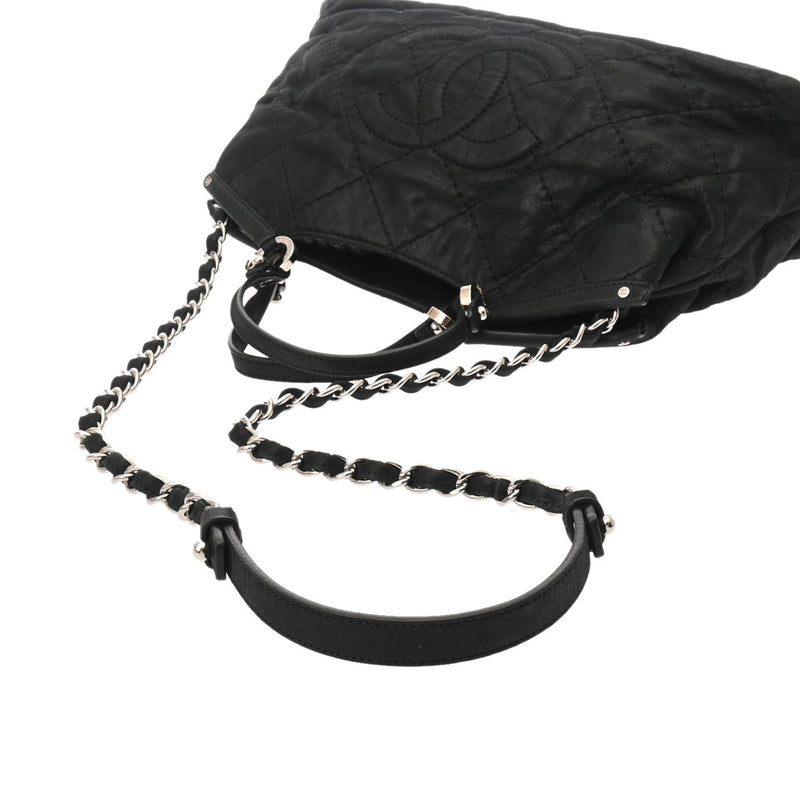 CHANEL シャネル 2WAY チェーンバッグ ブラック レディース レザー 2WAYバッグ ABランク 中古 銀蔵