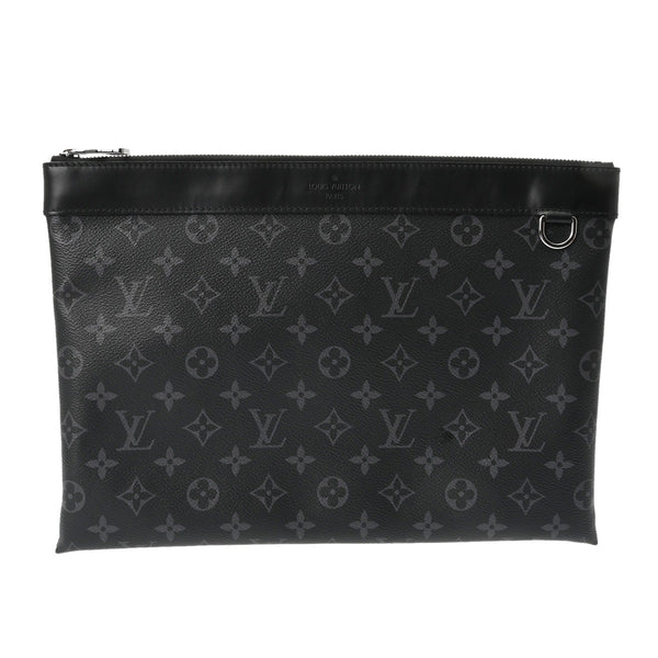 LOUIS VUITTON ルイヴィトン モノグラムエクリプス ポシェットディスカバリー 黒/グレー M62291 メンズ モノグラムキャンバス クラッチバッグ ABランク 中古 銀蔵