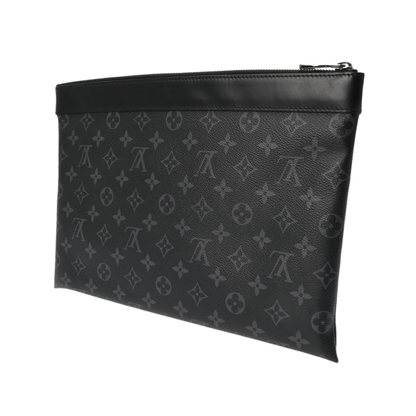 LOUIS VUITTON ルイヴィトン モノグラムエクリプス ポシェットディスカバリー 黒/グレー M62291 メンズ モノグラムキャンバス クラッチバッグ ABランク 中古 銀蔵