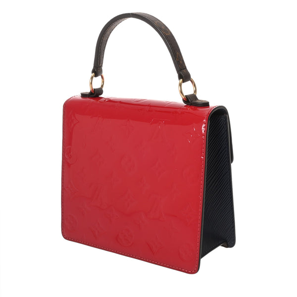 LOUIS VUITTON ルイヴィトン モノグラムヴェルニ スプリングストリート PM 2WAY スカーレット M90505 レディース ヴェルニ ハンドバッグ Aランク 中古 銀蔵