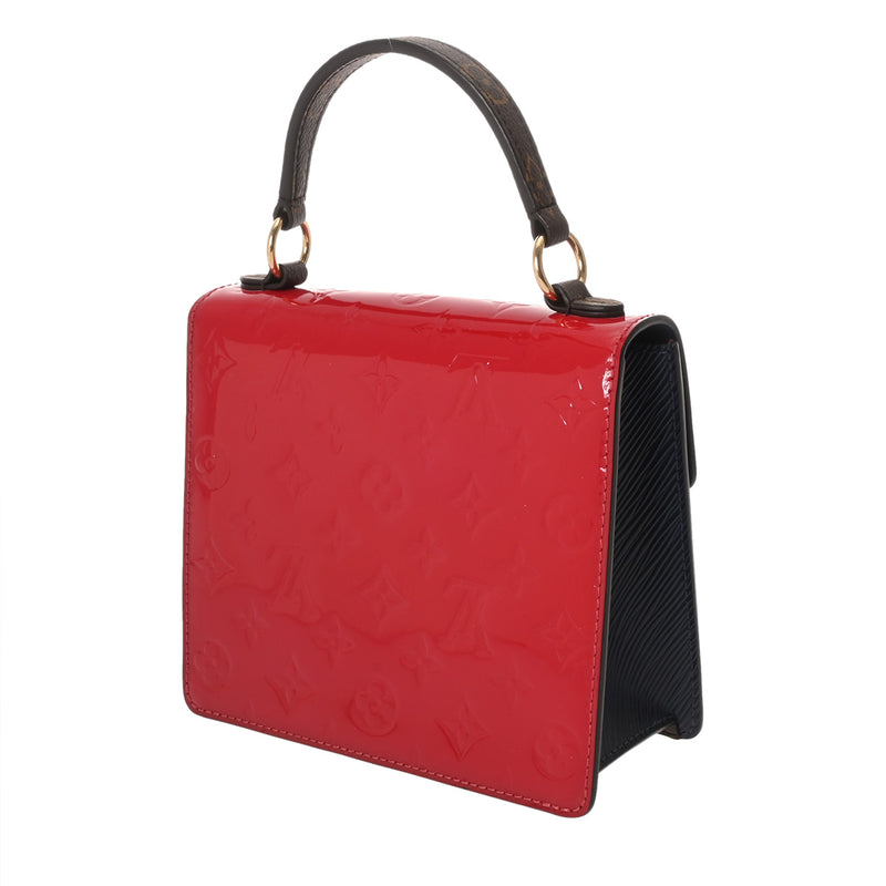 LOUIS VUITTON ルイヴィトン モノグラムヴェルニ スプリングストリート PM 2WAY スカーレット M90505 レディース ヴェルニ ハンドバッグ Aランク 中古 銀蔵