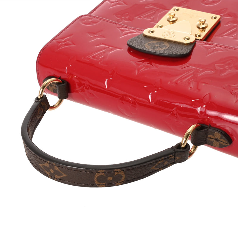 LOUIS VUITTON ルイヴィトン モノグラムヴェルニ スプリングストリート PM 2WAY スカーレット M90505 レディース ヴェルニ ハンドバッグ Aランク 中古 銀蔵