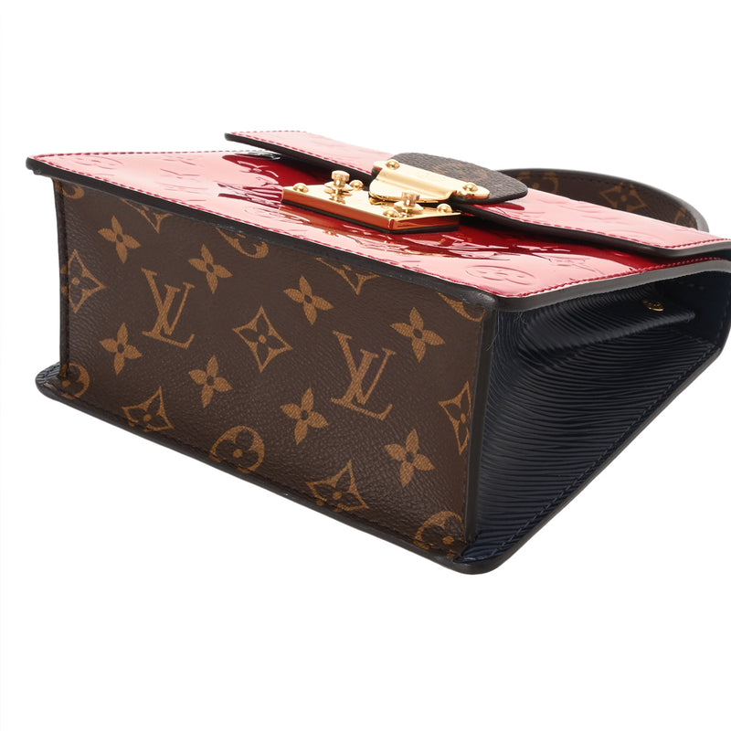 LOUIS VUITTON ルイヴィトン モノグラムヴェルニ スプリングストリート PM 2WAY スカーレット M90505 レディース ヴェルニ ハンドバッグ Aランク 中古 銀蔵