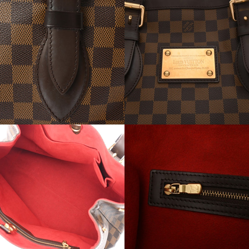 LOUIS VUITTON ルイヴィトン ダミエ ハムステッド MM ブラウン N51204 レディース ダミエキャンバス トートバッグ ABランク 中古 銀蔵