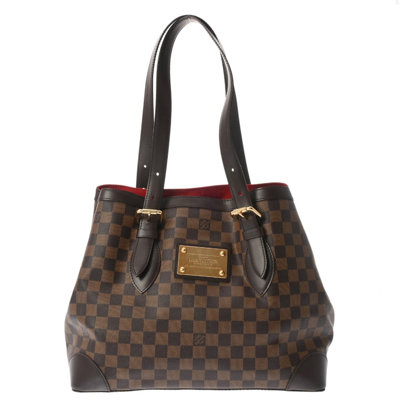 LOUIS VUITTON ルイヴィトン ダミエ ハムステッド MM ブラウン N51204 レディース ダミエキャンバス トートバッグ ABランク 中古 銀蔵