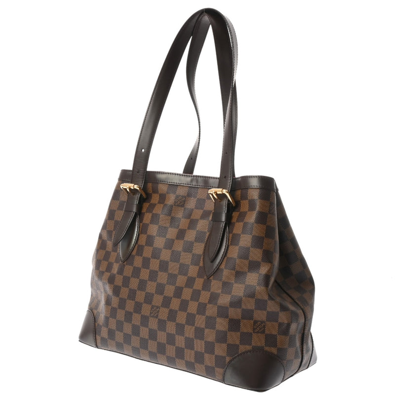 LOUIS VUITTON ルイヴィトン ダミエ ハムステッド MM ブラウン N51204 レディース ダミエキャンバス トートバッグ ABランク 中古 銀蔵