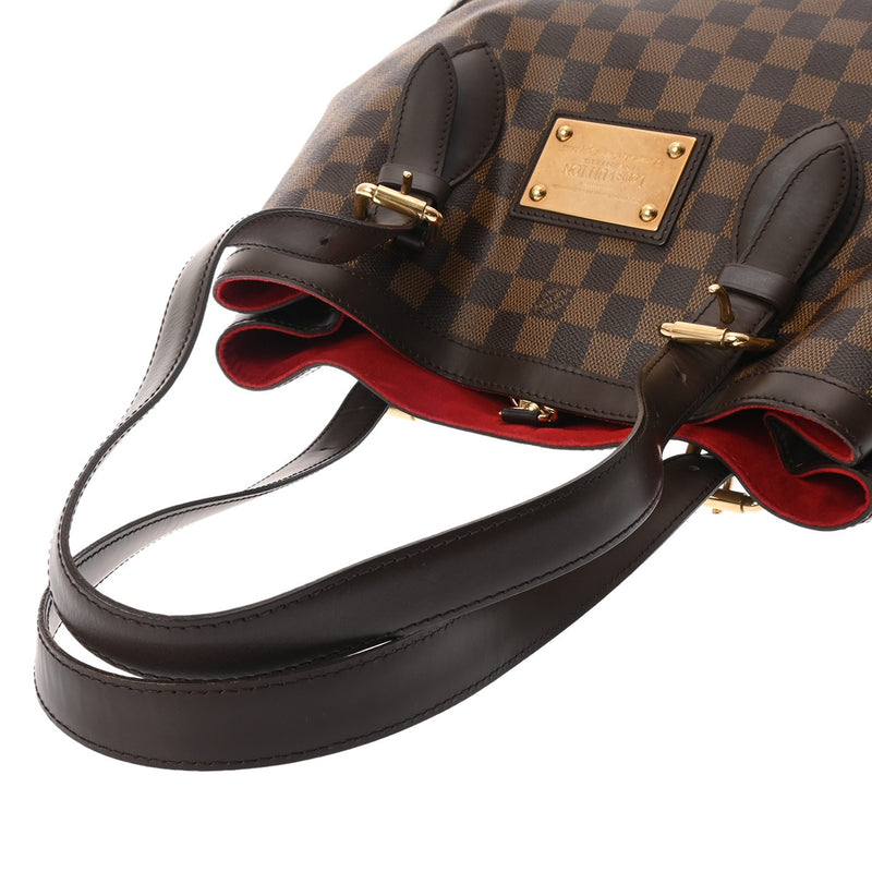 LOUIS VUITTON ルイヴィトン ダミエ ハムステッド MM ブラウン N51204 レディース ダミエキャンバス トートバッグ ABランク 中古 銀蔵