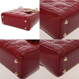 CHRISTIAN DIOR クリスチャンディオール Lady Dior バッグ ミニ 2WAY レッド レディース パテントカーフスキン ハンドバッグ Aランク 中古 銀蔵