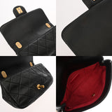 CHANEL シャネル マトラッセ ミニ チェーンショルダー ブラック レディース カーフ パール ショルダーバッグ Aランク 中古 銀蔵