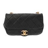 CHANEL シャネル マトラッセ ミニ チェーンショルダー ブラック レディース カーフ パール ショルダーバッグ Aランク 中古 銀蔵
