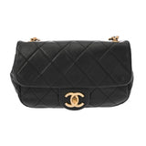 CHANEL シャネル マトラッセ ミニ チェーンショルダー ブラック レディース カーフ パール ショルダーバッグ Aランク 中古 銀蔵