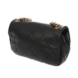 CHANEL シャネル マトラッセ ミニ チェーンショルダー ブラック レディース カーフ パール ショルダーバッグ Aランク 中古 銀蔵