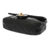 CHANEL シャネル マトラッセ ミニ チェーンショルダー ブラック レディース カーフ パール ショルダーバッグ Aランク 中古 銀蔵