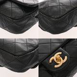 CHANEL シャネル マトラッセ ミニ チェーンショルダー ブラック レディース カーフ パール ショルダーバッグ Aランク 中古 銀蔵