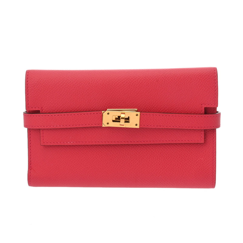 HERMES エルメス ケリーウォレット ミディアム ローズエクストリーム D刻印(2019年頃) レディース ヴォーエプソン 長財布 Aランク 中古 銀蔵