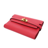 HERMES エルメス ケリーウォレット ミディアム ローズエクストリーム D刻印(2019年頃) レディース ヴォーエプソン 長財布 Aランク 中古 銀蔵