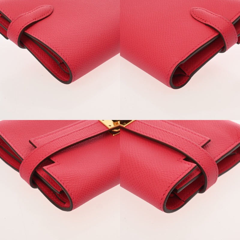 HERMES エルメス ケリーウォレット ミディアム ローズエクストリーム D刻印(2019年頃) レディース ヴォーエプソン 長財布 Aランク 中古 銀蔵