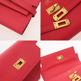 HERMES エルメス ケリーウォレット ミディアム ローズエクストリーム D刻印(2019年頃) レディース ヴォーエプソン 長財布 Aランク 中古 銀蔵