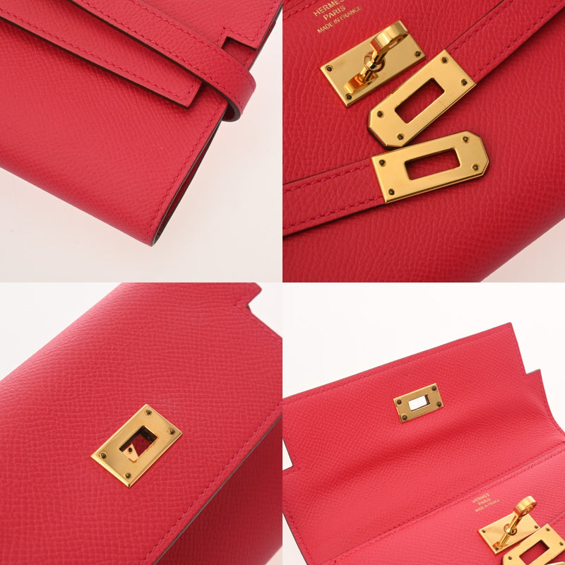 HERMES エルメス ケリーウォレット ミディアム ローズエクストリーム D刻印(2019年頃) レディース ヴォーエプソン 長財布 Aランク 中古 銀蔵