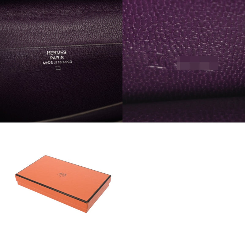 HERMES エルメス ベアンスフレ アメジスト □M刻印(2009年頃) レディース アリゲーターリセ 長財布 Bランク 中古 銀蔵