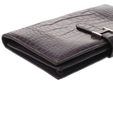 HERMES エルメス ベアンスフレ アメジスト □M刻印(2009年頃) レディース アリゲーターリセ 長財布 Bランク 中古 銀蔵