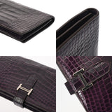 HERMES エルメス ベアンスフレ アメジスト □M刻印(2009年頃) レディース アリゲーターリセ 長財布 Bランク 中古 銀蔵