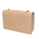 CHANEL シャネル マトラッセ ダイアナ 25cm チェーンショルダー ベージュ A01165 レディース ラムスキン ショルダーバッグ Bランク 中古 銀蔵