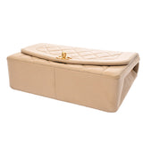 CHANEL シャネル マトラッセ ダイアナ 25cm チェーンショルダー ベージュ A01165 レディース ラムスキン ショルダーバッグ Bランク 中古 銀蔵