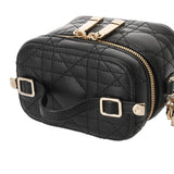 CHRISTIAN DIOR クリスチャンディオール マイクロヴァニティ ブラック レディース ラムスキン バニティバッグ Aランク 中古 銀蔵