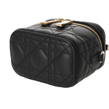 CHRISTIAN DIOR クリスチャンディオール マイクロヴァニティ ブラック レディース ラムスキン バニティバッグ Aランク 中古 銀蔵