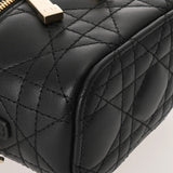 CHRISTIAN DIOR クリスチャンディオール マイクロヴァニティ ブラック レディース ラムスキン バニティバッグ Aランク 中古 銀蔵