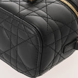 CHRISTIAN DIOR クリスチャンディオール マイクロヴァニティ ブラック レディース ラムスキン バニティバッグ Aランク 中古 銀蔵