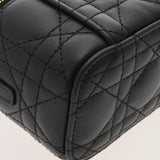 CHRISTIAN DIOR クリスチャンディオール マイクロヴァニティ ブラック レディース ラムスキン バニティバッグ Aランク 中古 銀蔵