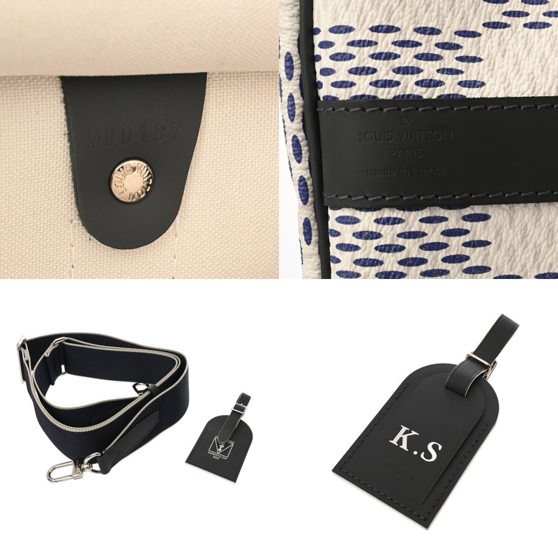 LOUIS VUITTON ルイヴィトン ダミエ ダミエコースト キーポルバンドリエール40 2017年 アメリカズカップ ホワイト M57845 メンズ レザー ボストンバッグ ABランク 中古 銀蔵