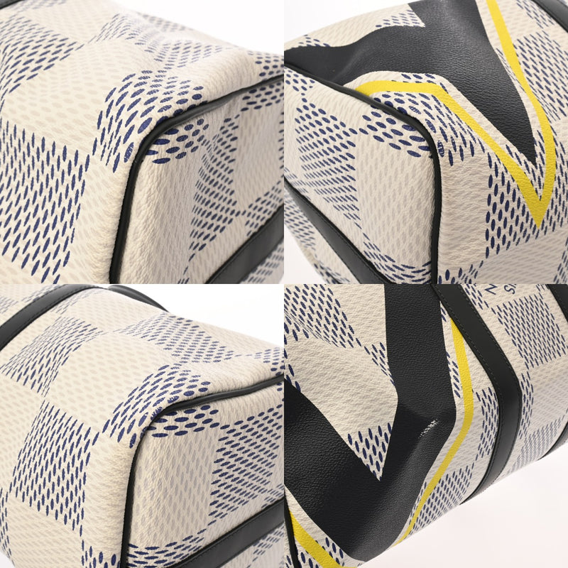 LOUIS VUITTON ルイヴィトン ダミエ ダミエコースト キーポルバンドリエール40 2017年 アメリカズカップ ホワイト M57845 メンズ レザー ボストンバッグ ABランク 中古 銀蔵