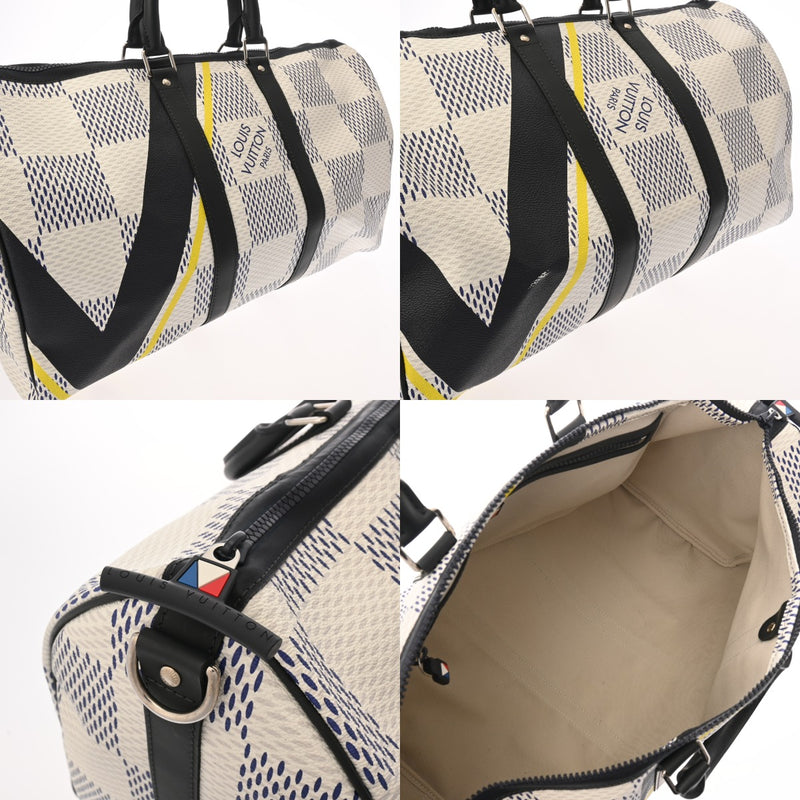 LOUIS VUITTON ルイヴィトン ダミエ ダミエコースト キーポルバンドリエール40 2017年 アメリカズカップ ホワイト M57845 メンズ レザー ボストンバッグ ABランク 中古 銀蔵