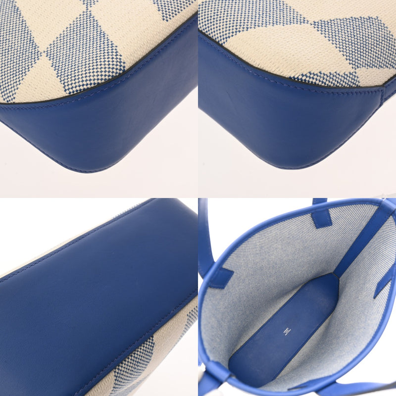 HERMES エルメス Hアンビエ PM 2WAY ブルーフランス U刻印(2022年頃) レディース キャンバス ハンドバッグ Aランク 中古 銀蔵