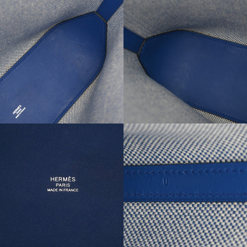 HERMES エルメス Hアンビエ PM 2WAY ブルーフランス U刻印(2022年頃) レディース キャンバス ハンドバッグ Aランク 中古 銀蔵