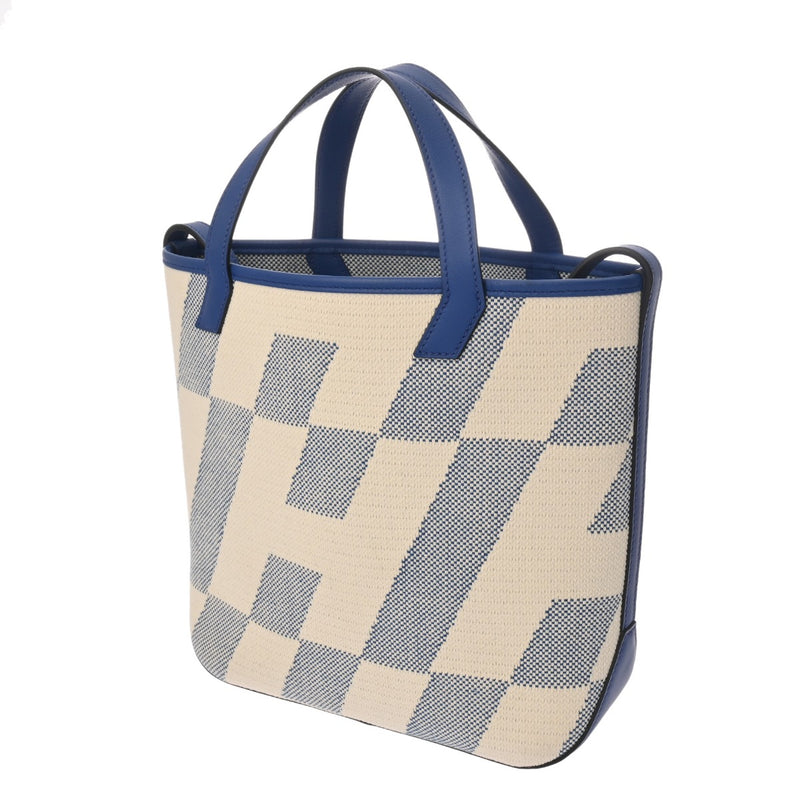 HERMES エルメス Hアンビエ PM 2WAY ブルーフランス U刻印(2022年頃) レディース キャンバス ハンドバッグ Aランク 中古 銀蔵
